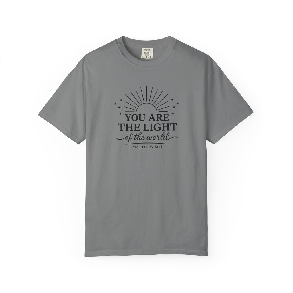 Matthew 5:14 “You Are the Light of the World” Comfort Colors® Christian Faith Tee