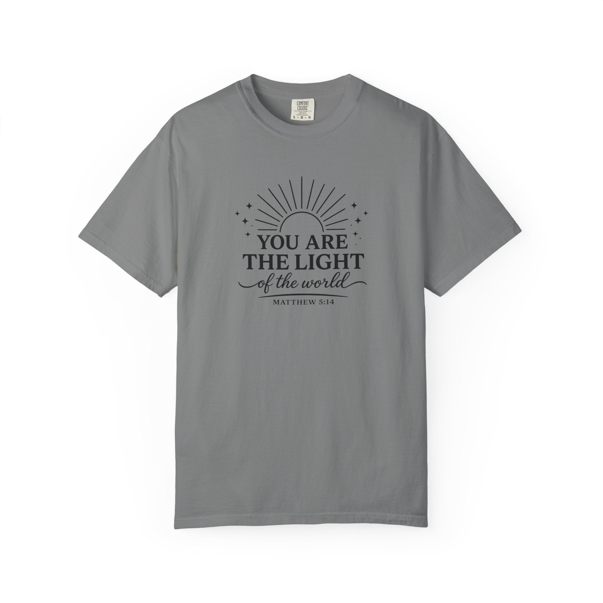 Matthew 5:14 “You Are the Light of the World” Comfort Colors® Christian Faith Tee