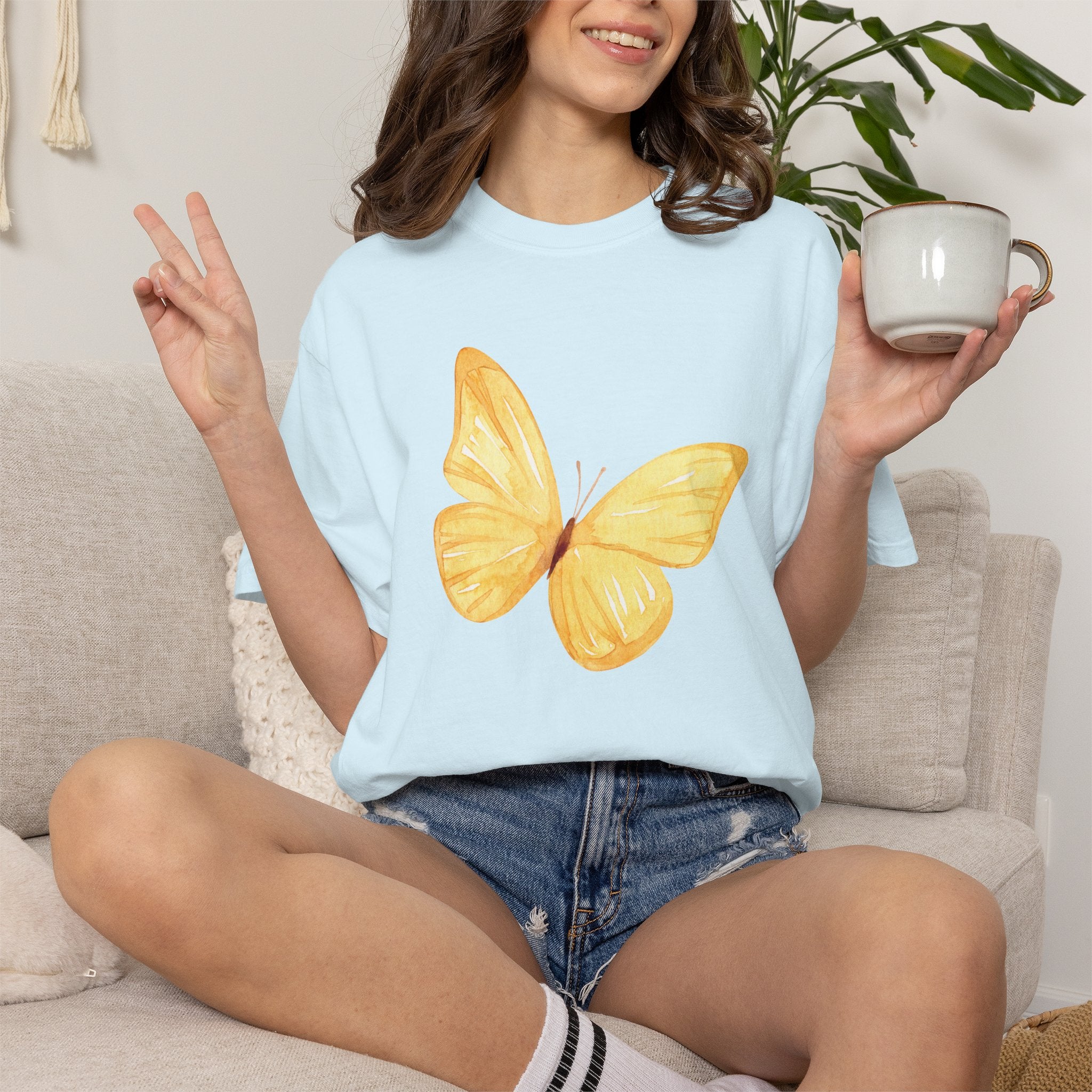 Pastel Watercolor Butterfly Graphic Tee | Comfort Colors® 1717 | NUCCI™ Signature Collection