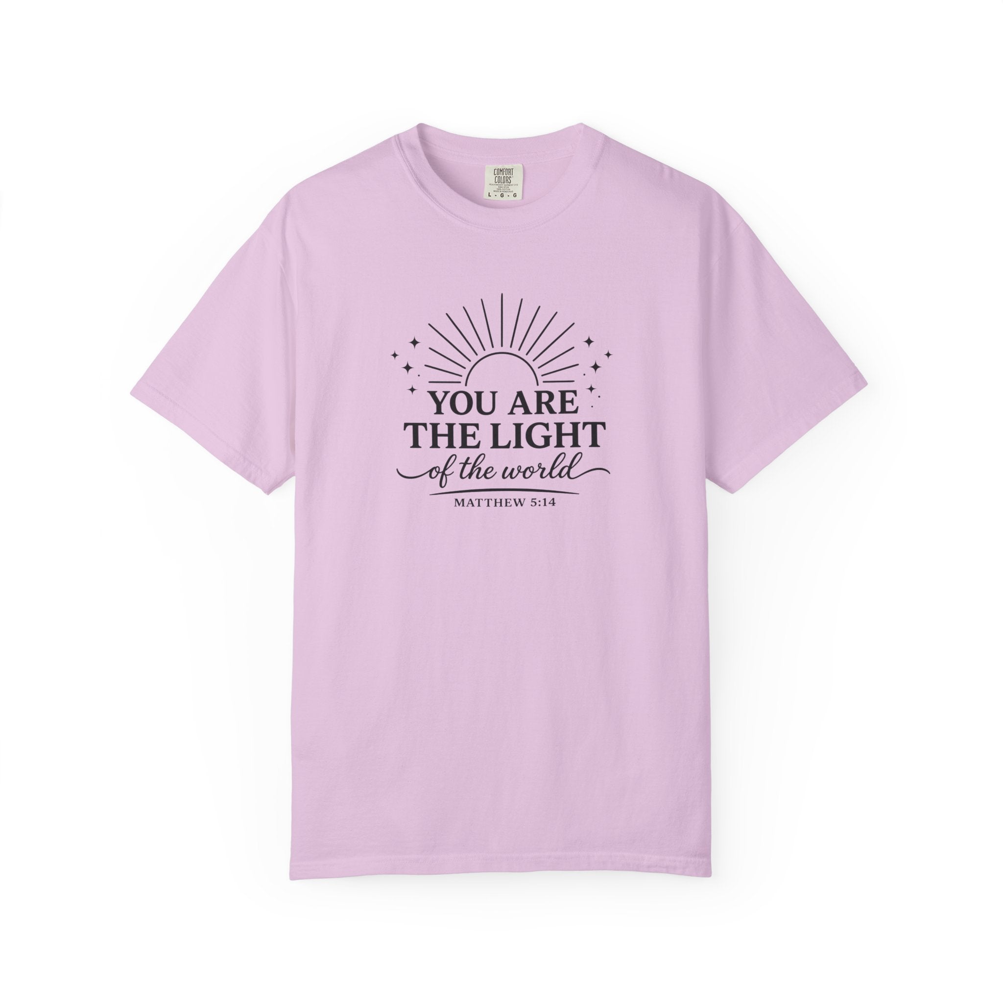 Matthew 5:14 “You Are the Light of the World” Comfort Colors® Christian Faith Tee