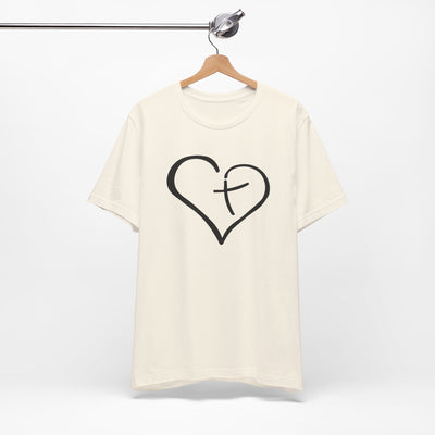 Christian Heart + Cross T-Shirt | Minimalist Faith Tee | Christian Shirt