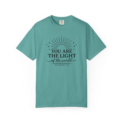 Matthew 5:14 “You Are the Light of the World” Comfort Colors Christian Faith Tee