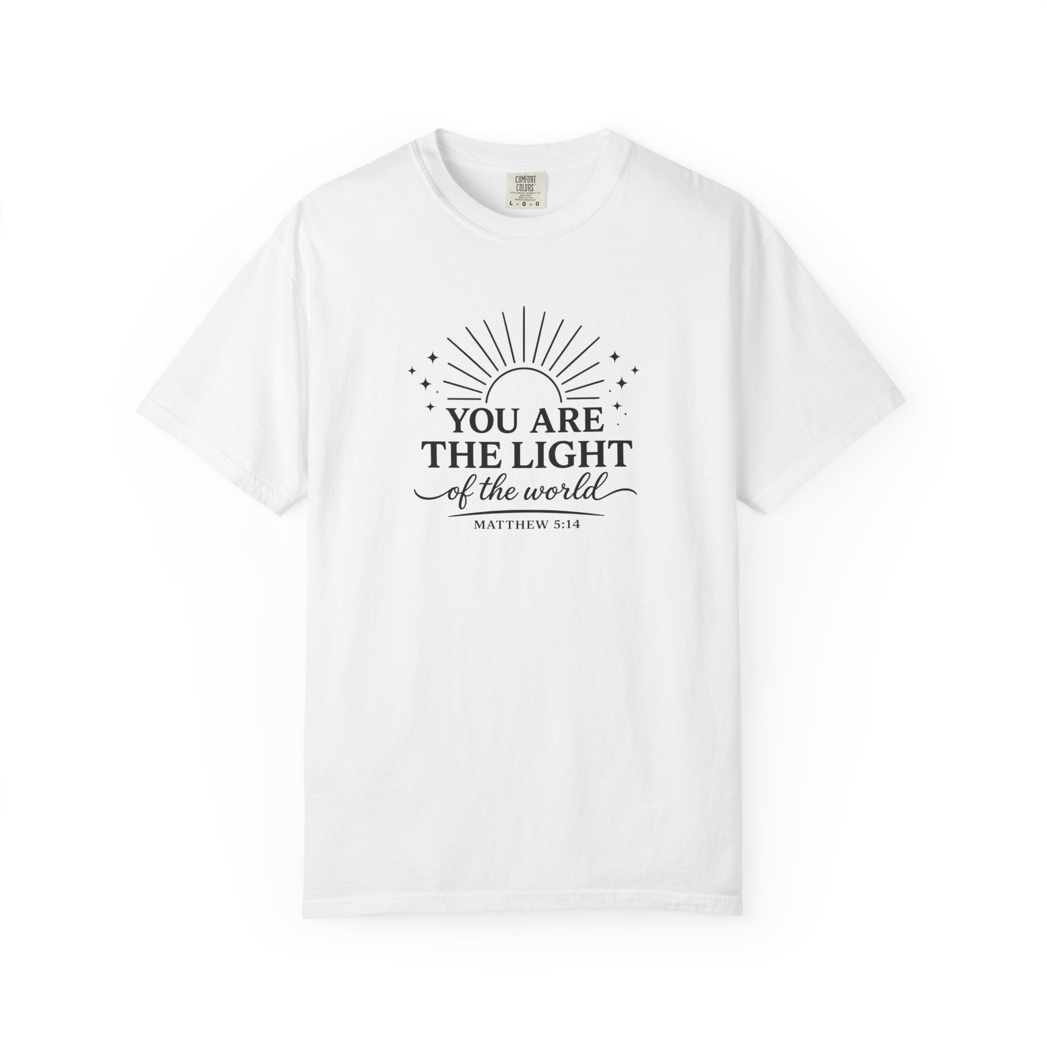Matthew 5:14 “You Are the Light of the World” Comfort Colors® Christian Faith Tee