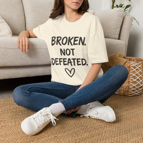 Broken Not Defeated T-Shirt | NUCCI™ Healing Journey Collection
