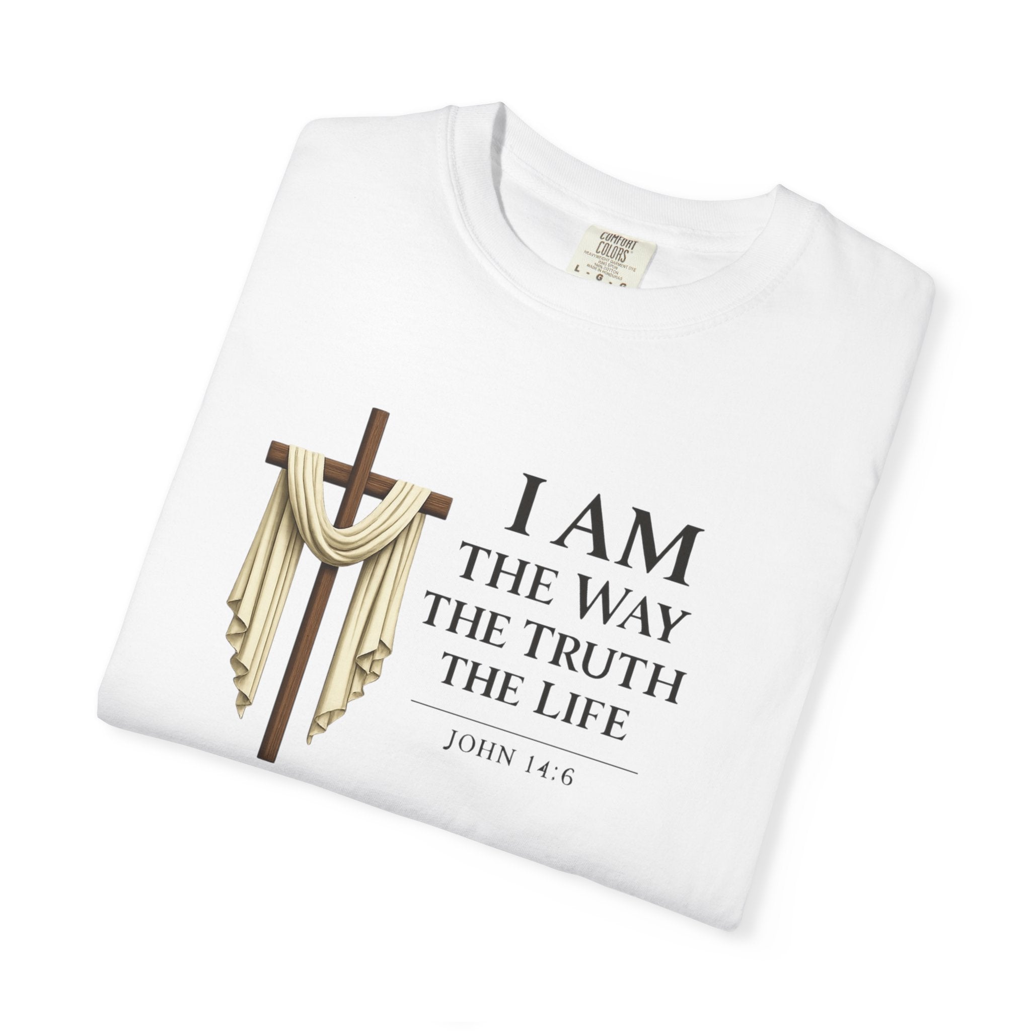 John 14:6 Christian Faith T-Shirt – “I Am the Way, the Truth, the Life” Comfort Colors® Tee