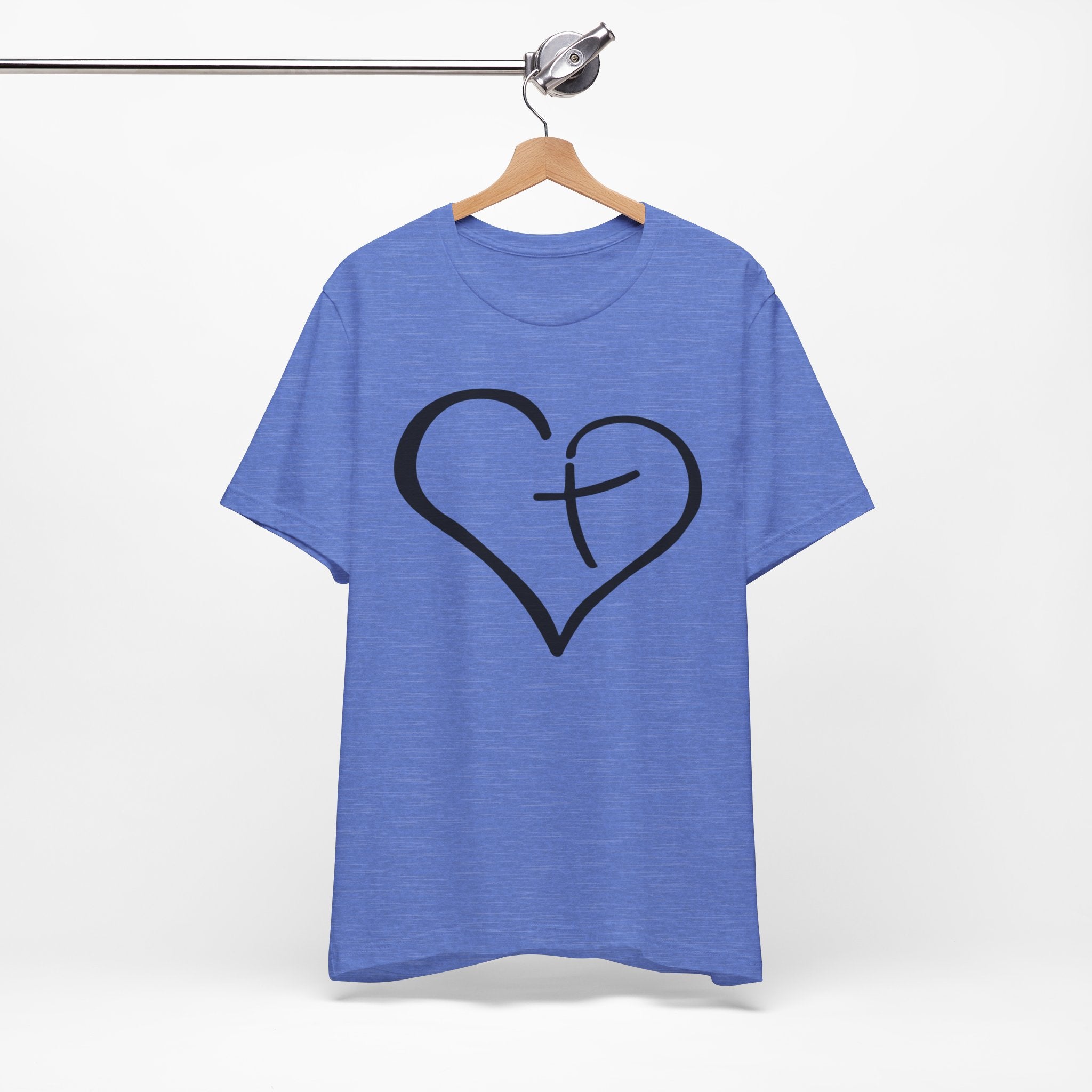 Christian Heart Cross T-Shirt | Minimalist Faith Tee | Christian Shirt