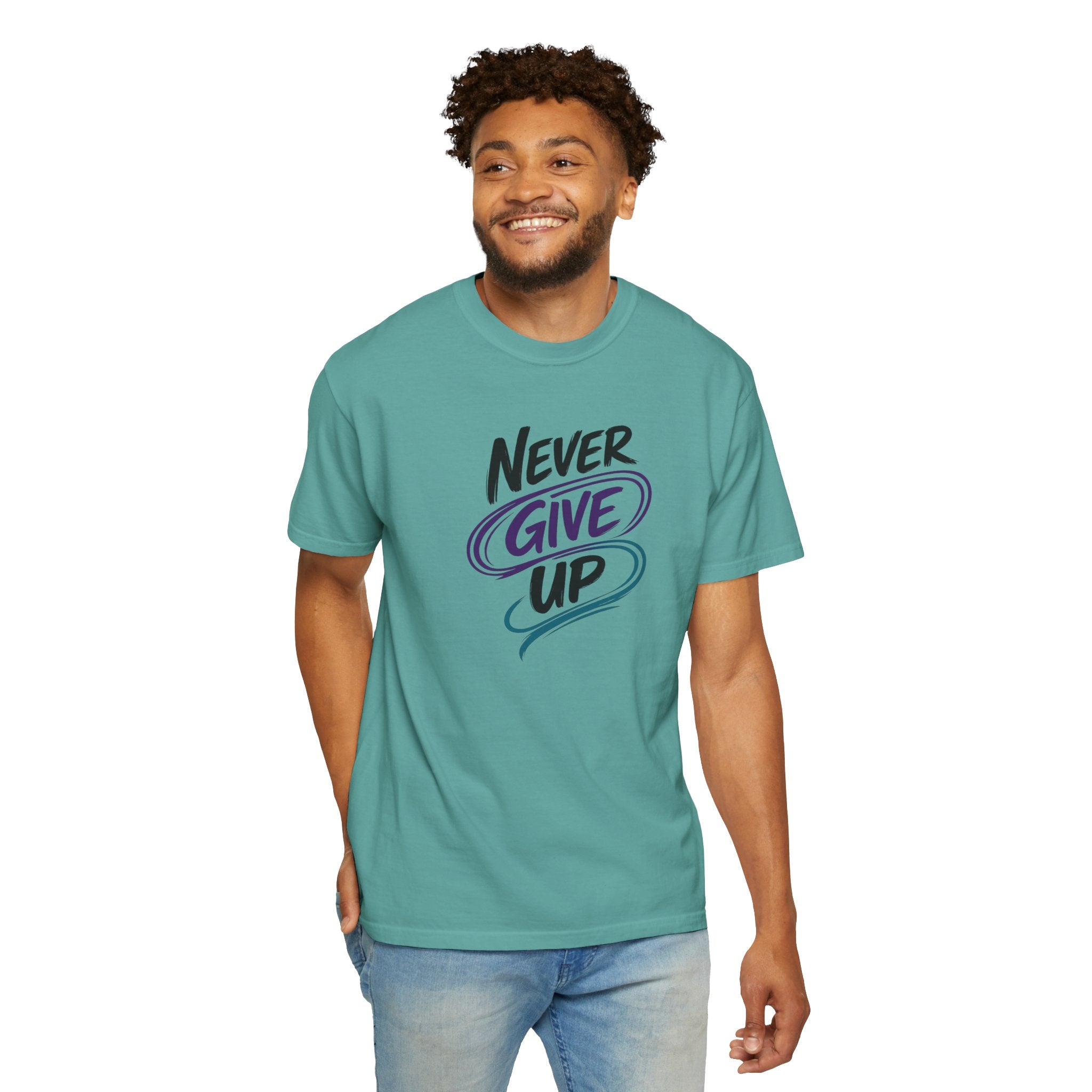 Never Give Up T-Shirt | Inspirational Mental Health Shirt | Positive Graphic Tee | Comfort Colors® Unisex Tee