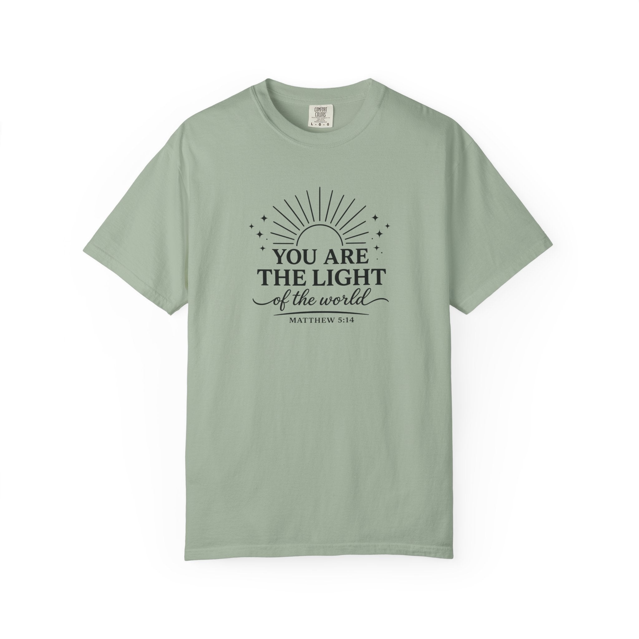 Matthew 5:14 “You Are the Light of the World” Comfort Colors® Christian Faith Tee