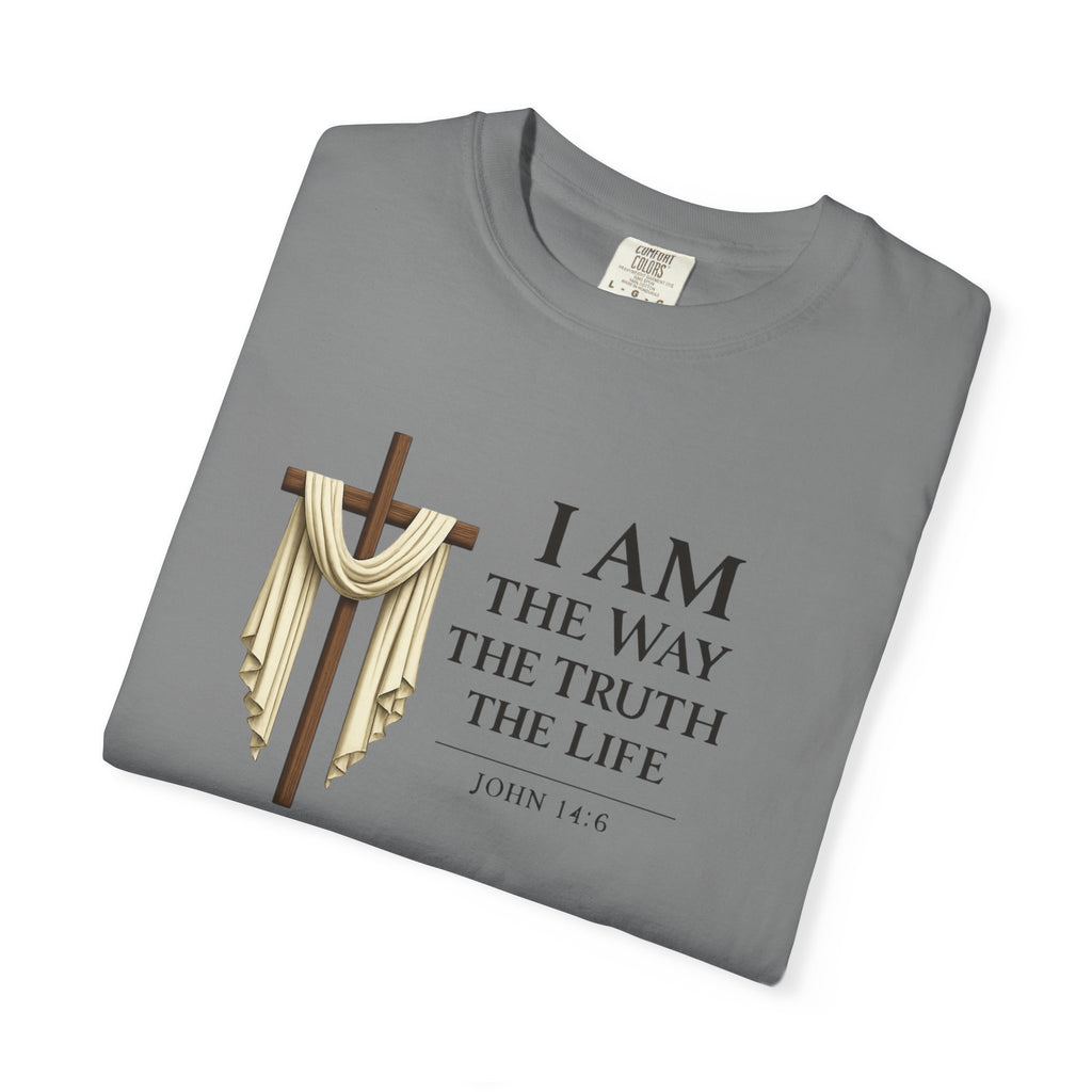 John 14:6 Christian Faith T-Shirt – “I Am the Way, the Truth, the Life” Comfort Colors® Tee