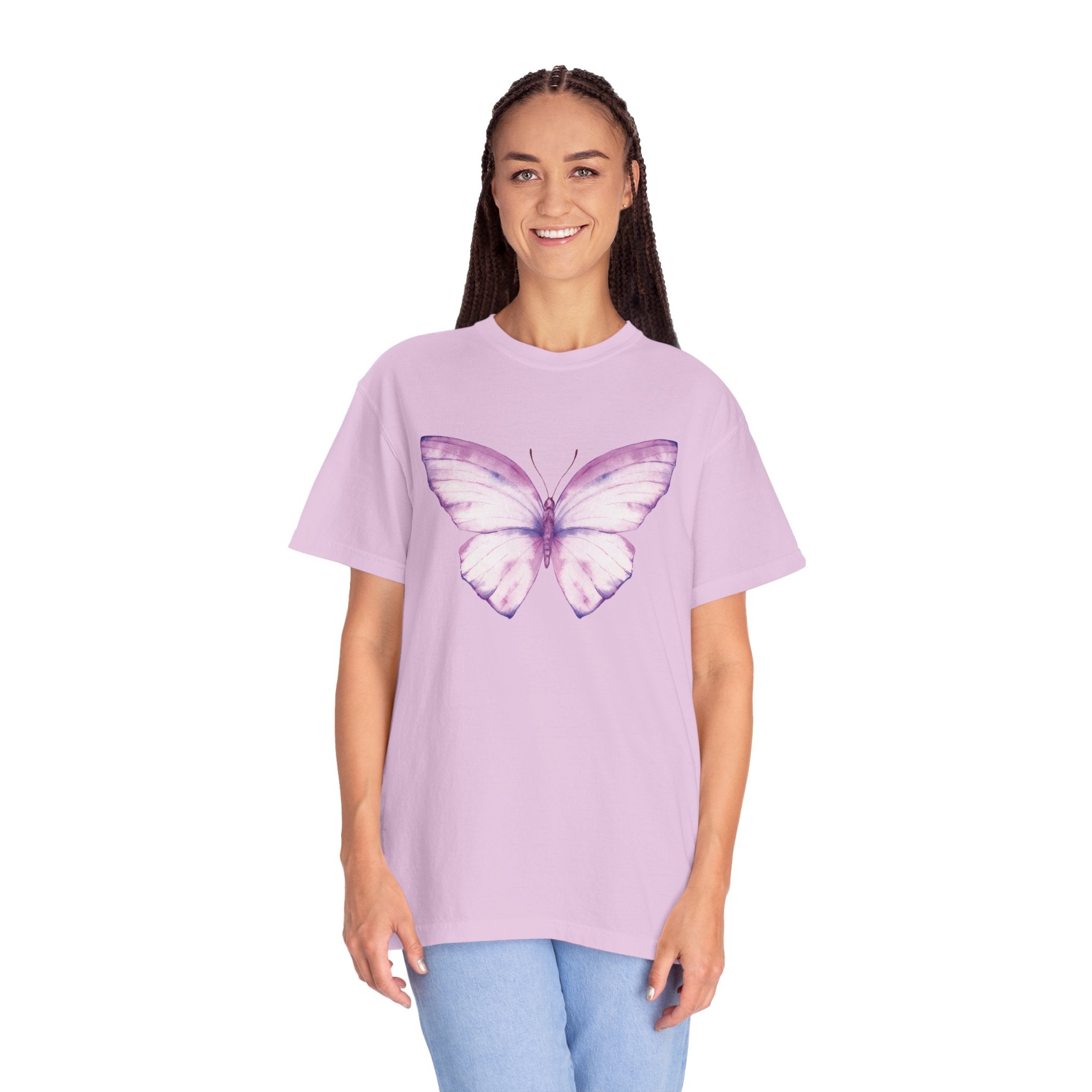 Pastel Watercolor Butterfly Graphic Tee | Comfort Colors® 1717 | NUCCI™ Signature Collection