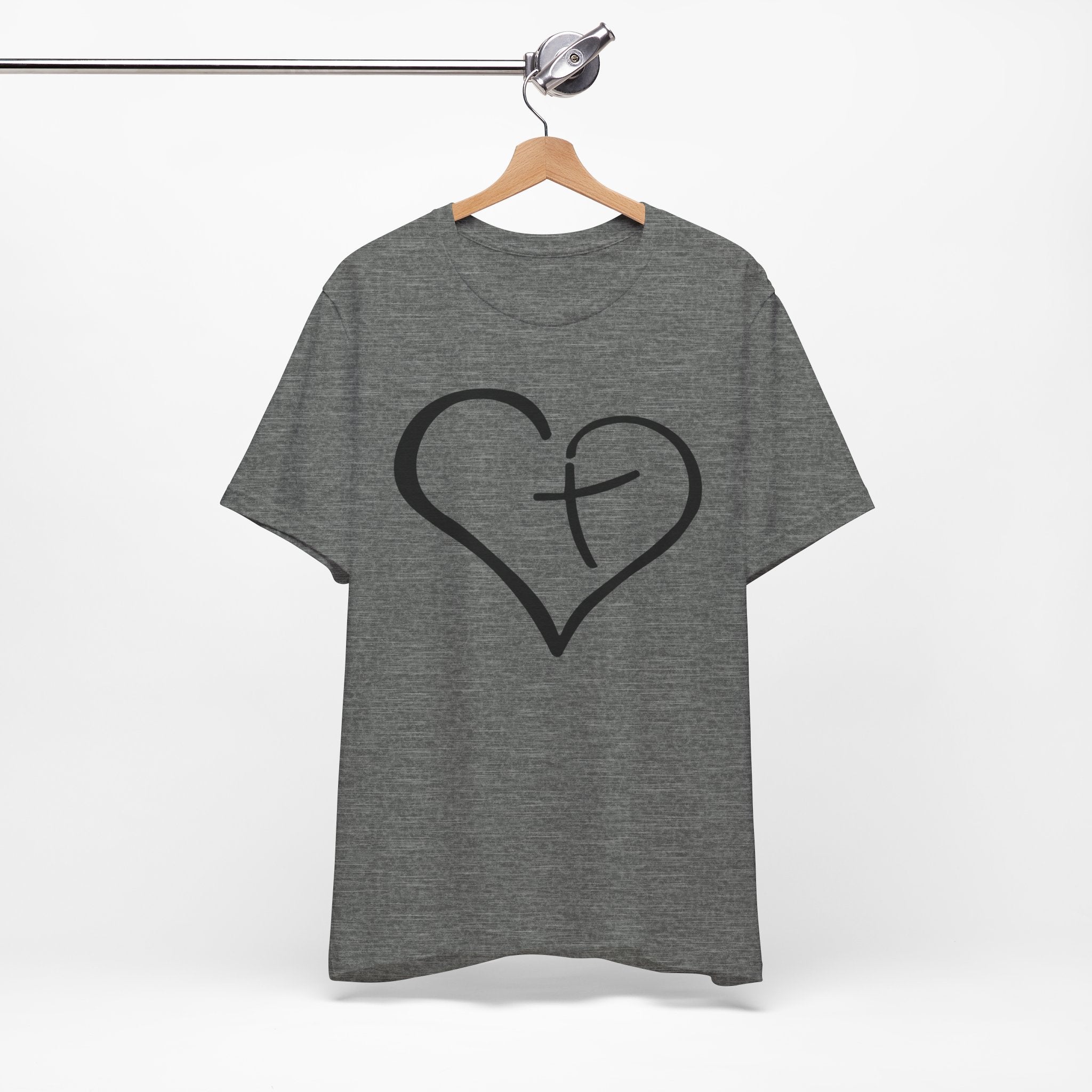 Christian Heart Cross T-Shirt | Minimalist Faith Tee | Christian Shirt