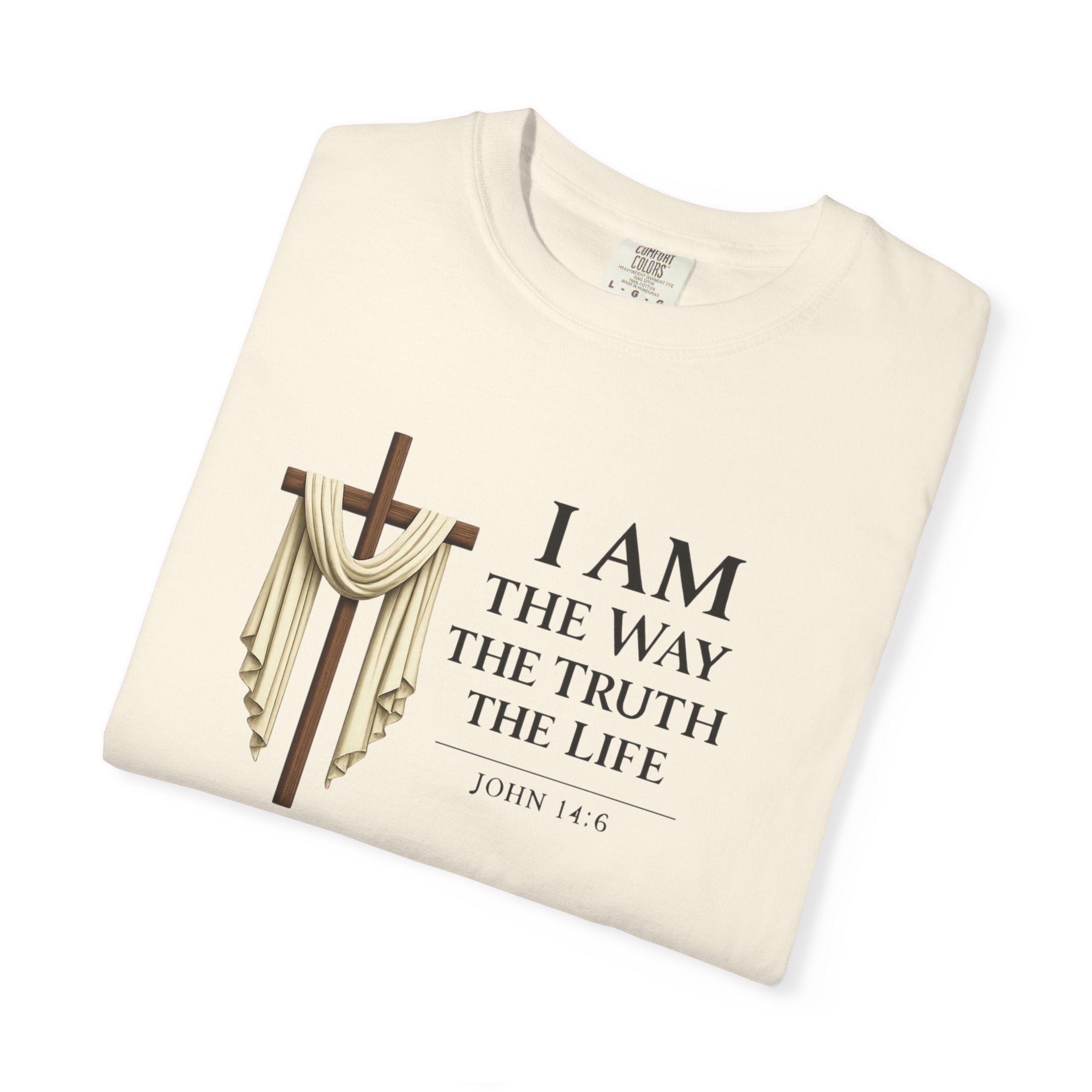 John 14:6 Christian Faith T-Shirt – “I Am the Way, the Truth, the Life” Comfort Colors® Tee