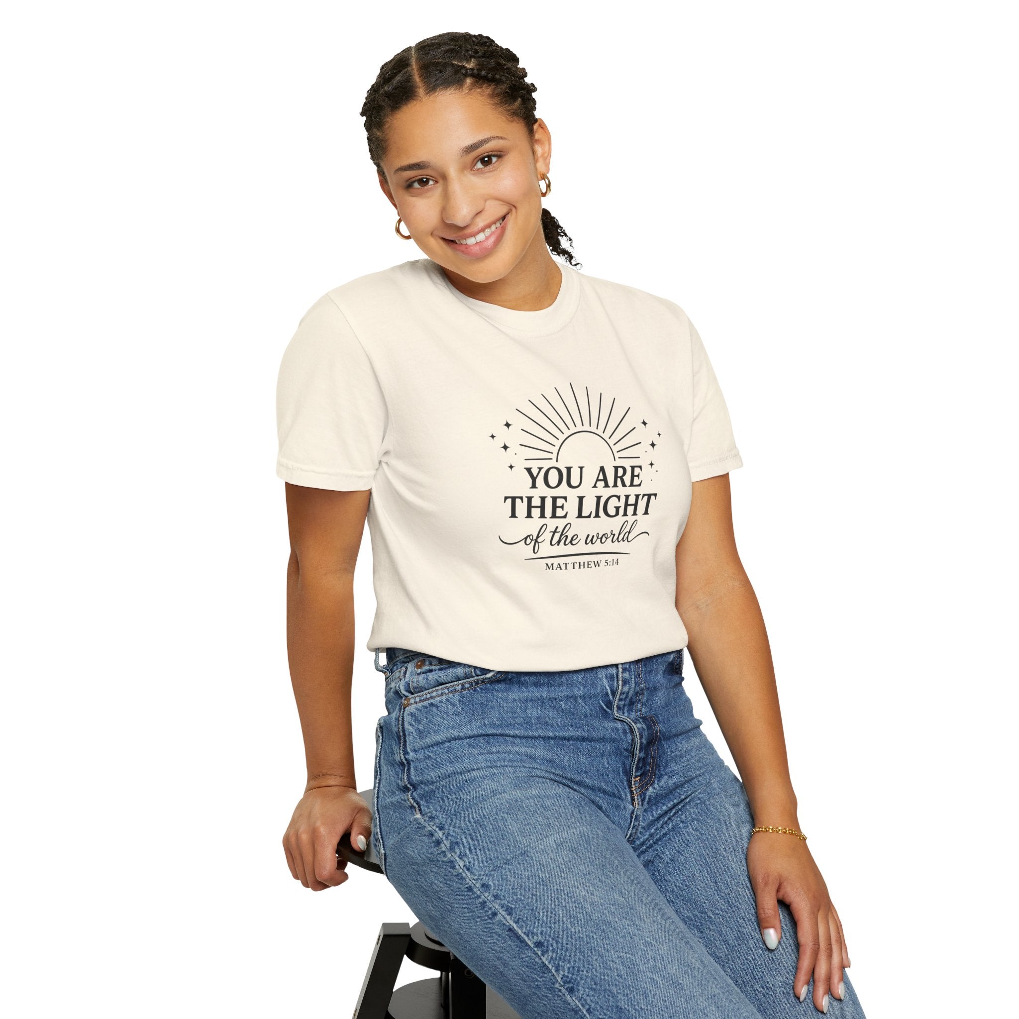 Matthew 5:14 “You Are the Light of the World” Comfort Colors® Christian Faith Tee