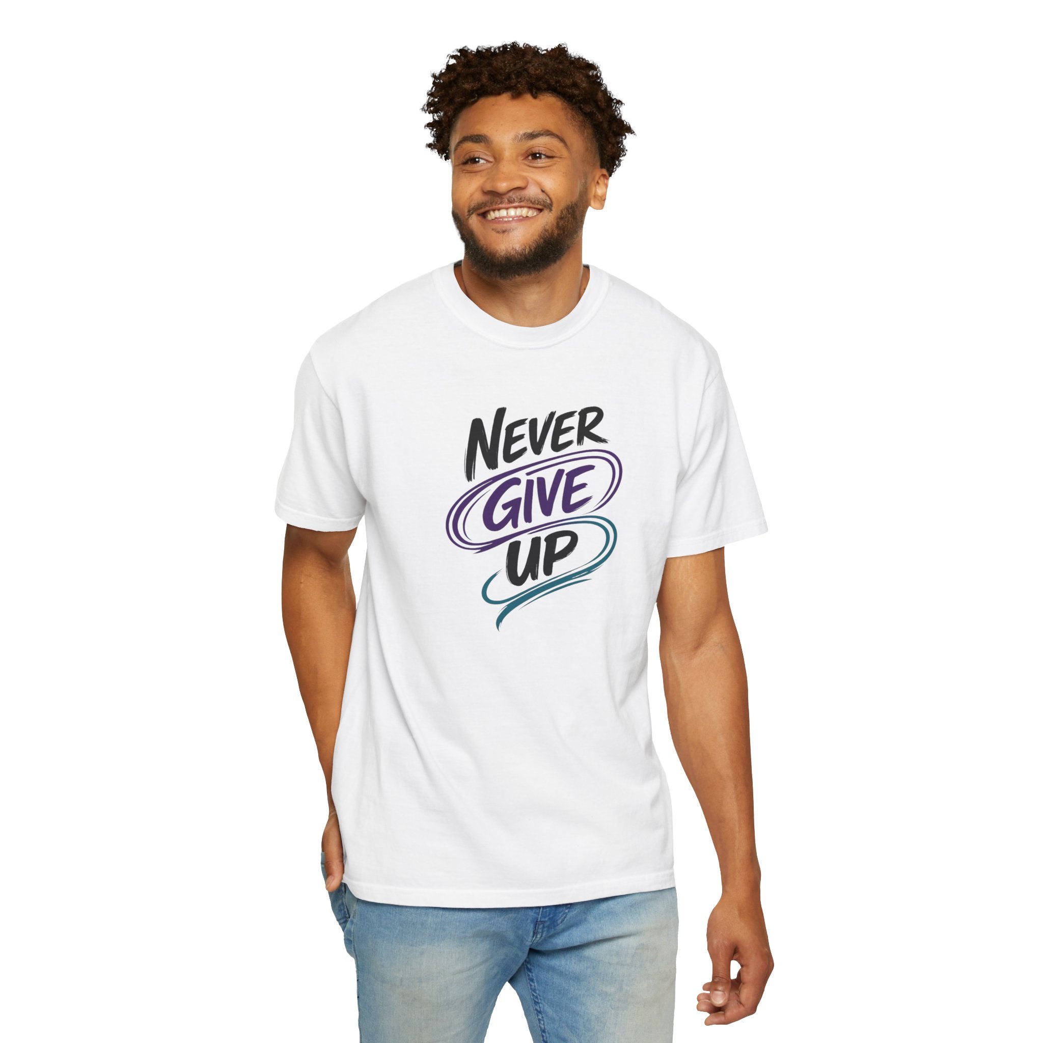 Never Give Up T-Shirt | Inspirational Mental Health Shirt | Positive Graphic Tee | Comfort Colors® Unisex Tee