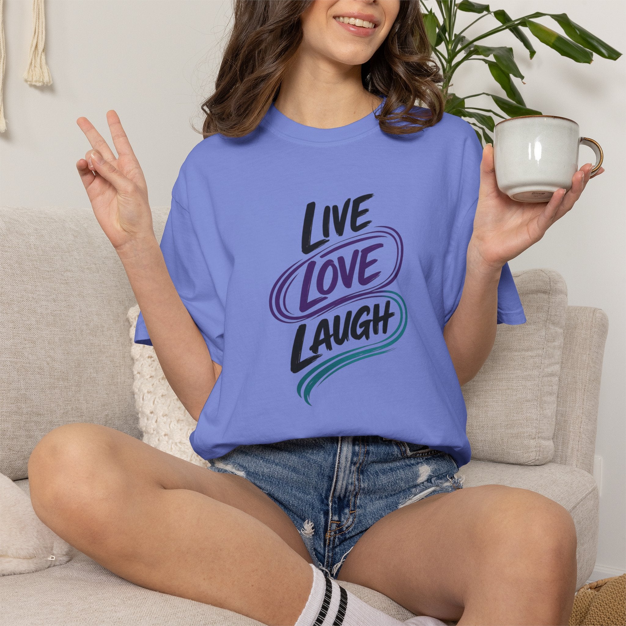 Live Love Laugh T-Shirt | Inspirational Mental Health Shirt | Motivational Graphic Tee | Comfort Colors® Unisex Tee