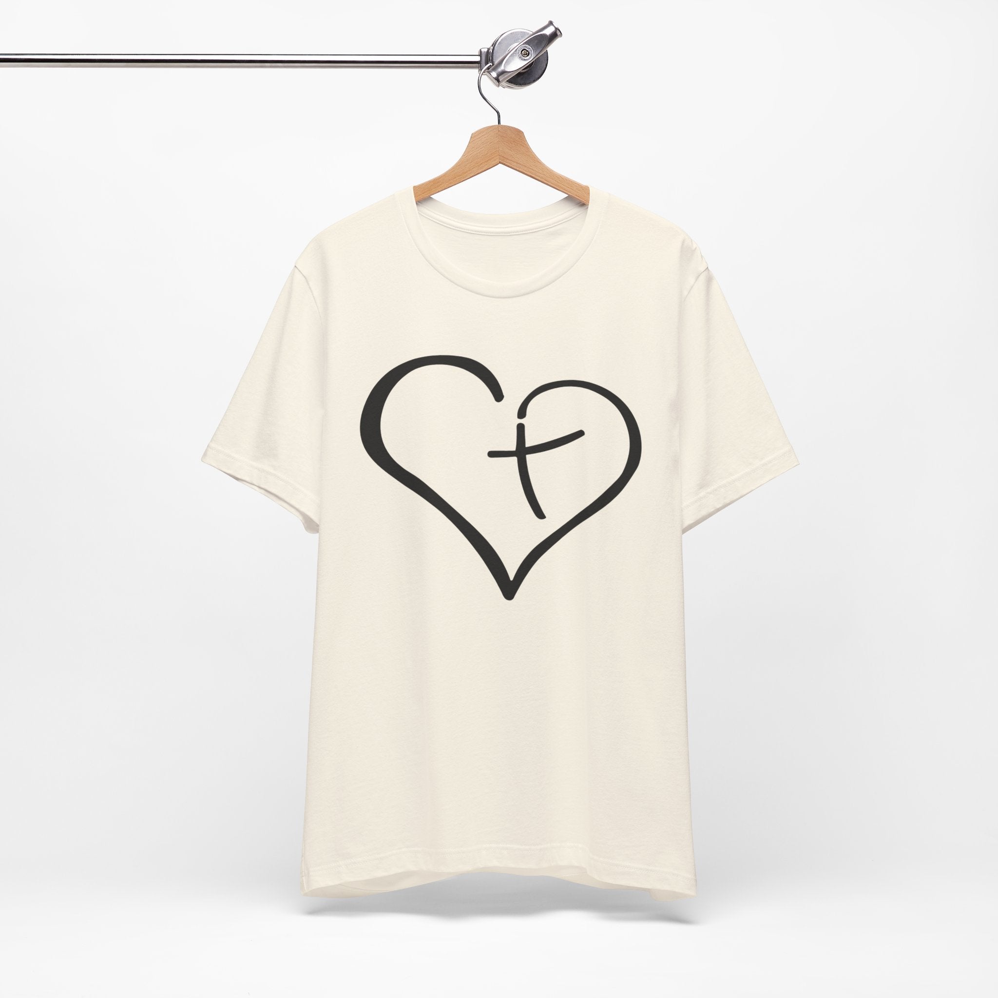 Christian Heart Cross T-Shirt | Minimalist Faith Tee | Christian Shirt