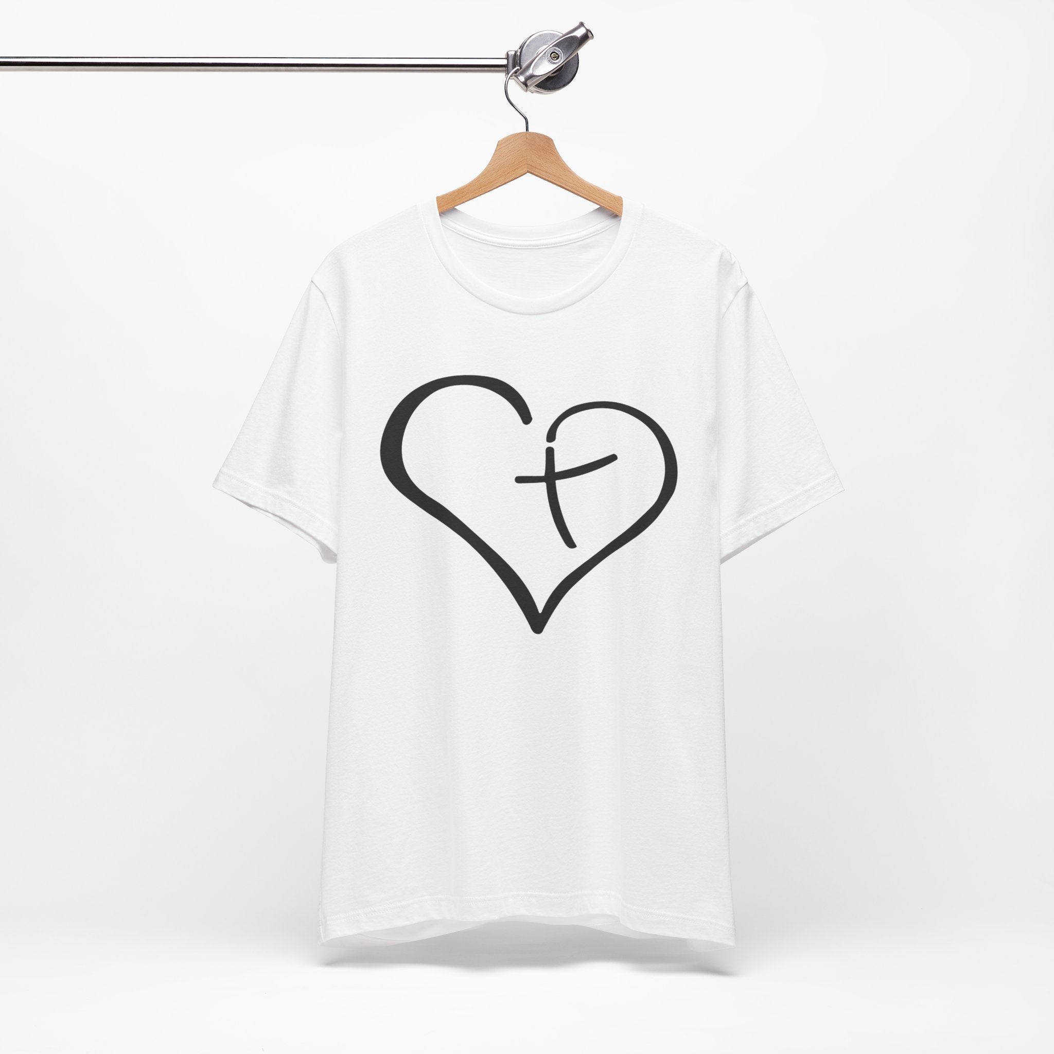 Christian Heart Cross T-Shirt | Minimalist Faith Tee | Christian Shirt