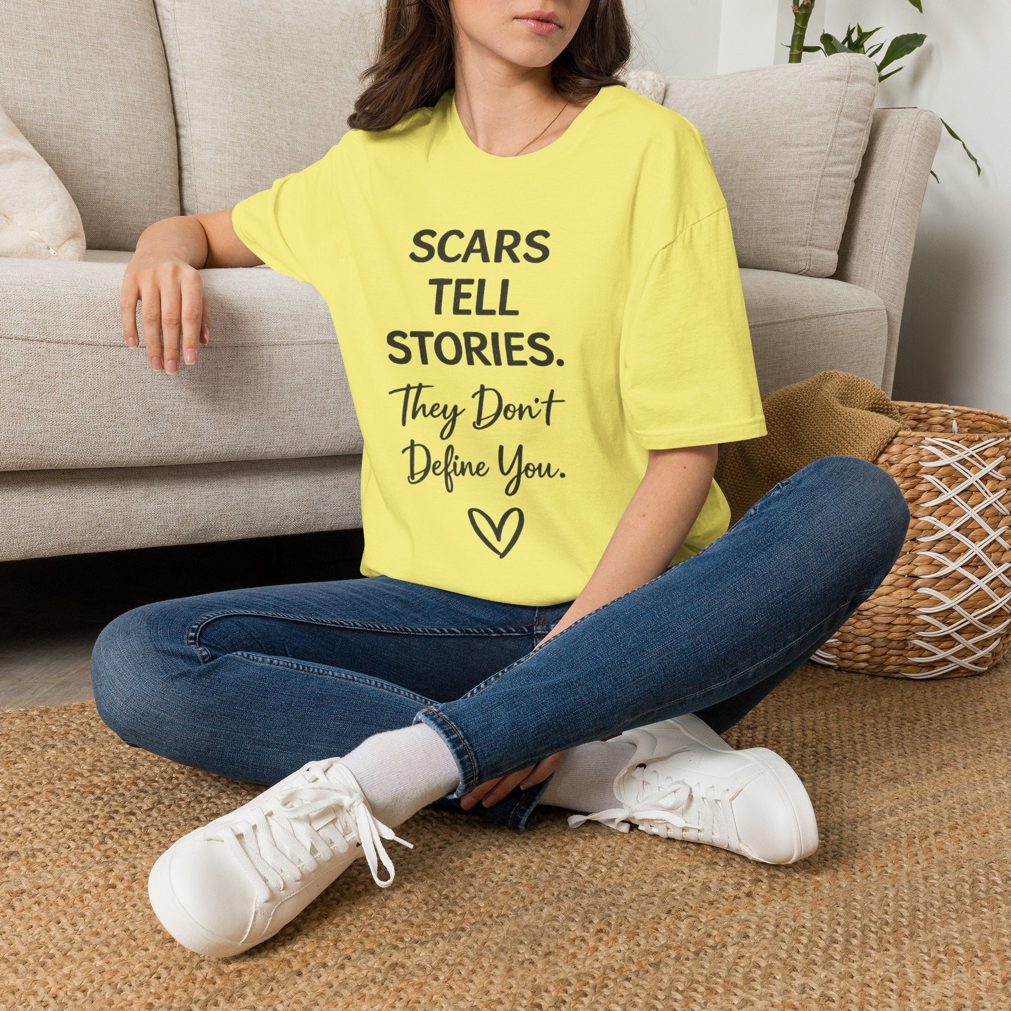 Scars Tell Stories, They Don't Define You T-Shirt | NUCCI™ Healing Journey Collection