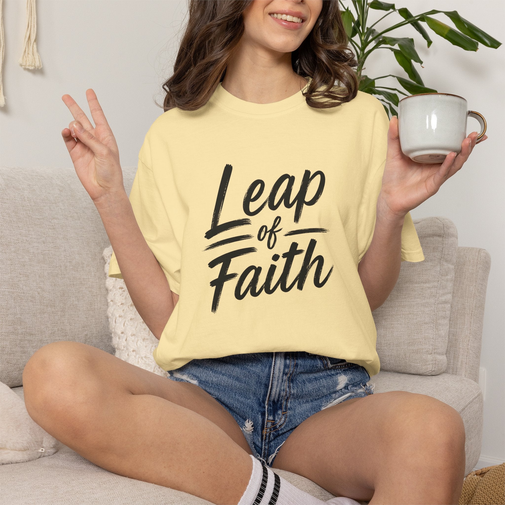 Leap of Faith T-Shirt | Inspirational Faith Comfort Colors® 1717 Unisex Tee