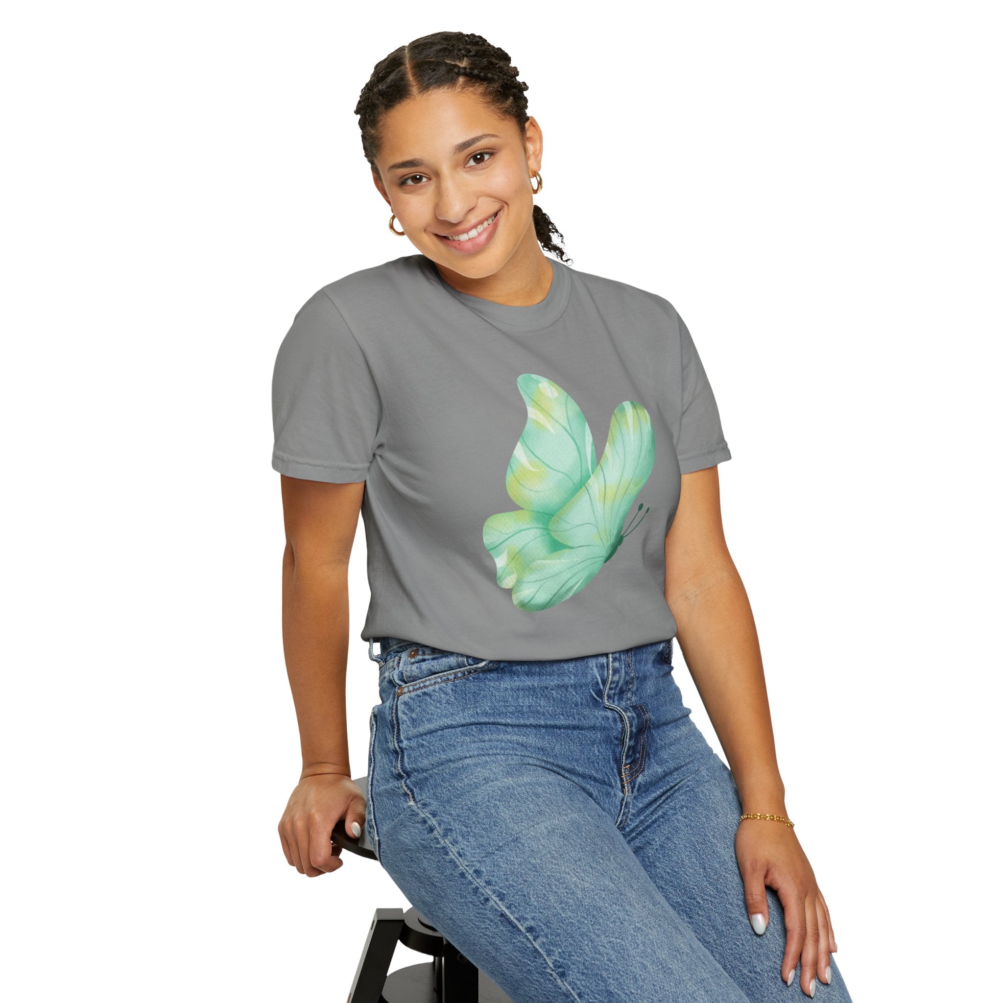 Pastel Watercolor Butterfly Graphic Tee | Comfort Colors® 1717 | NUCCI™ Signature Collection