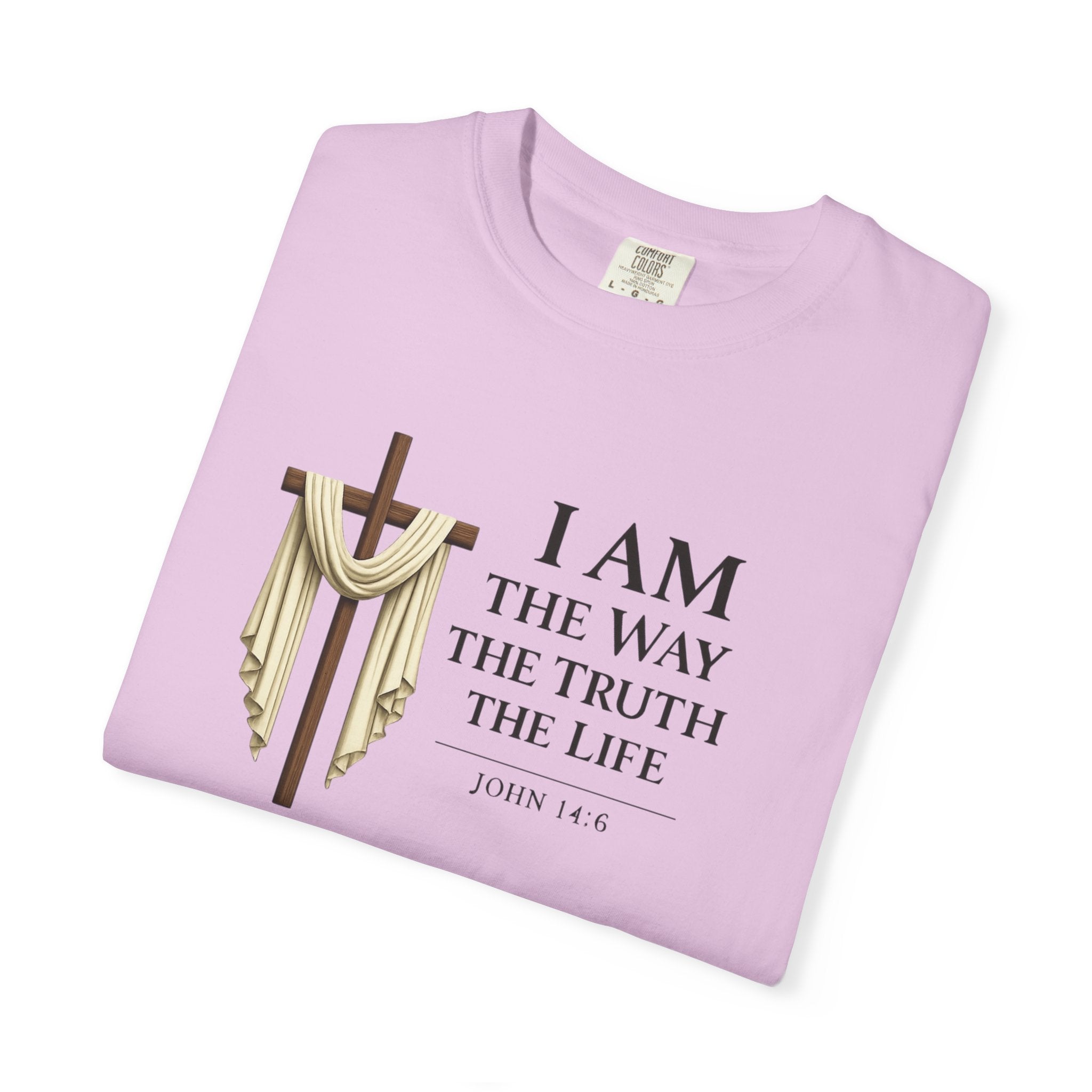 John 14:6 Christian Faith T-Shirt – “I Am the Way, the Truth, the Life” Comfort Colors® Tee