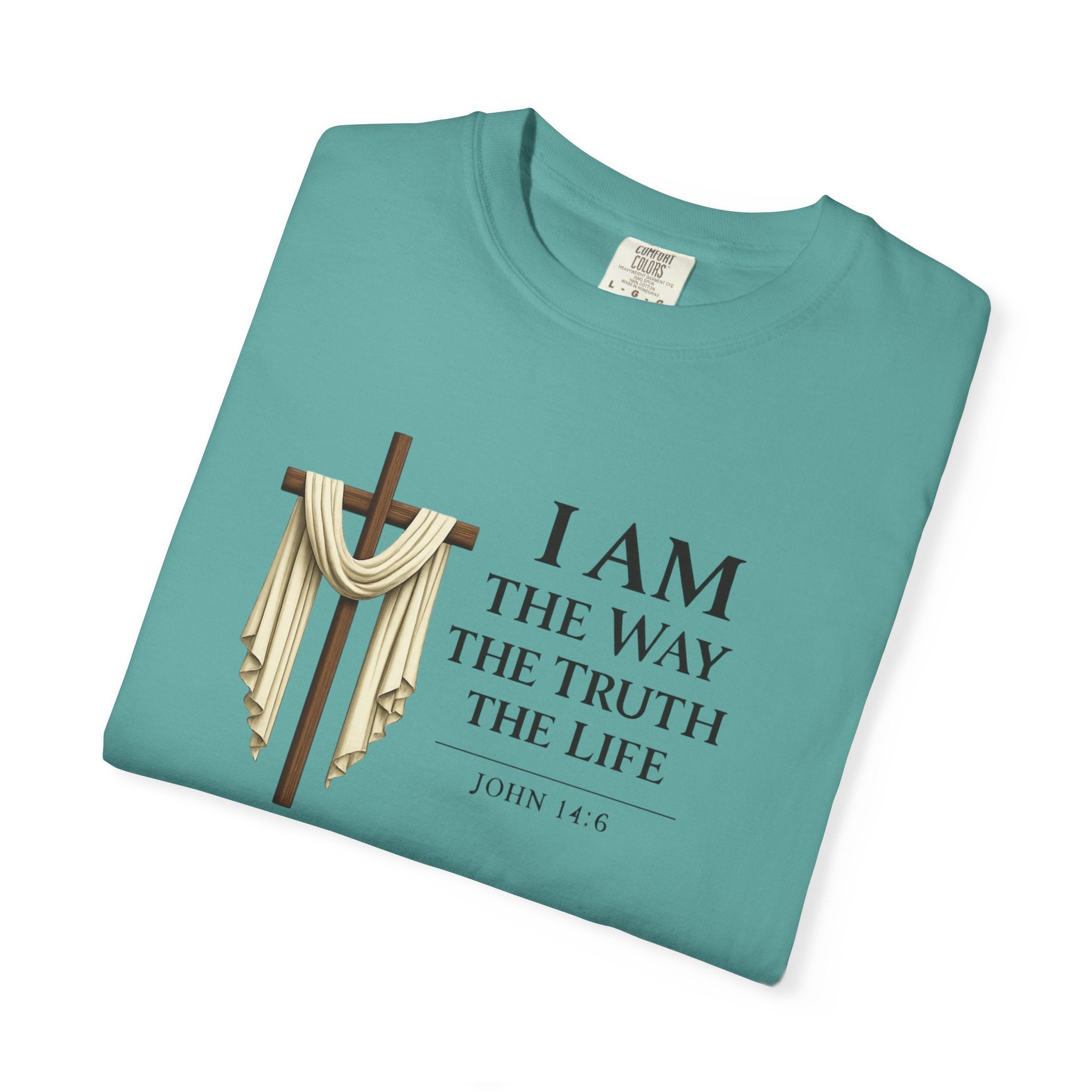 John 14:6 Christian Faith T-Shirt – “I Am the Way, the Truth, the Life” Comfort Colors® Tee