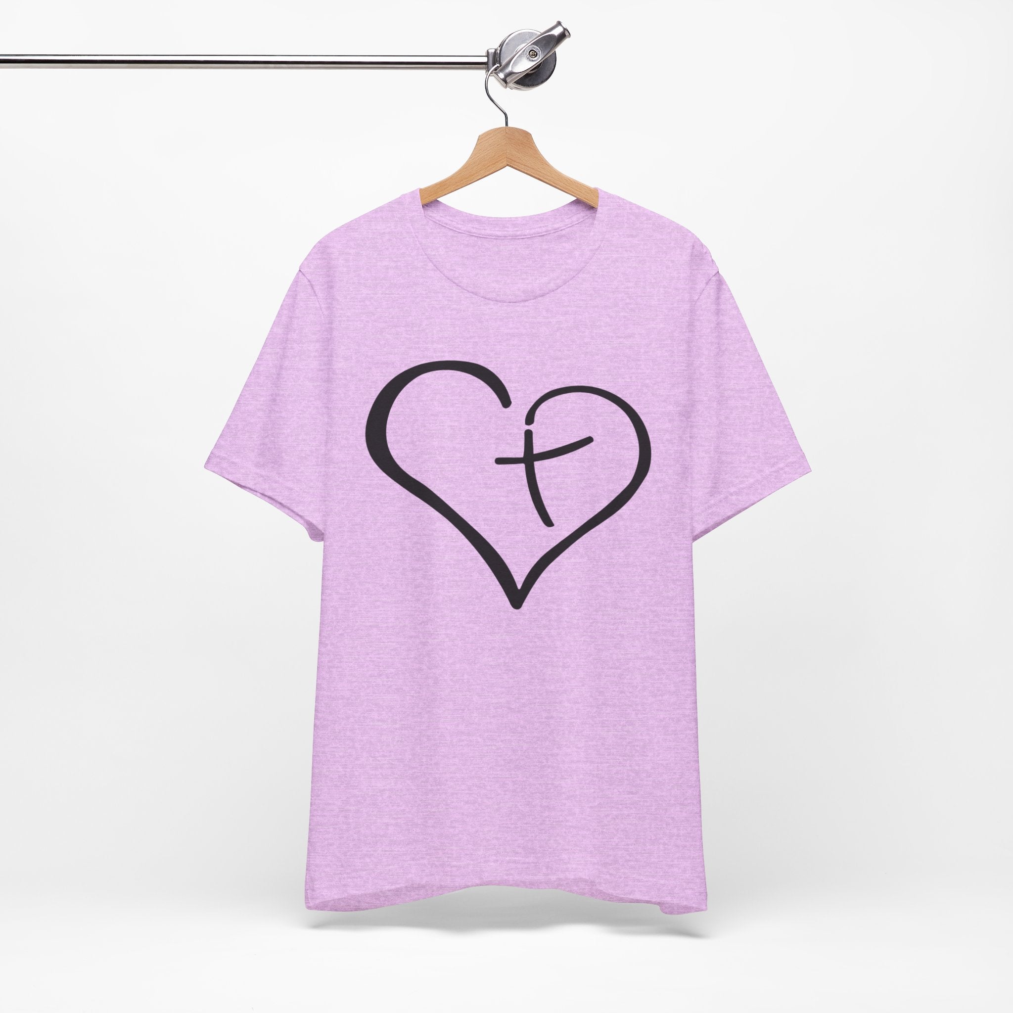 Christian Heart Cross T-Shirt | Minimalist Faith Tee | Christian Shirt