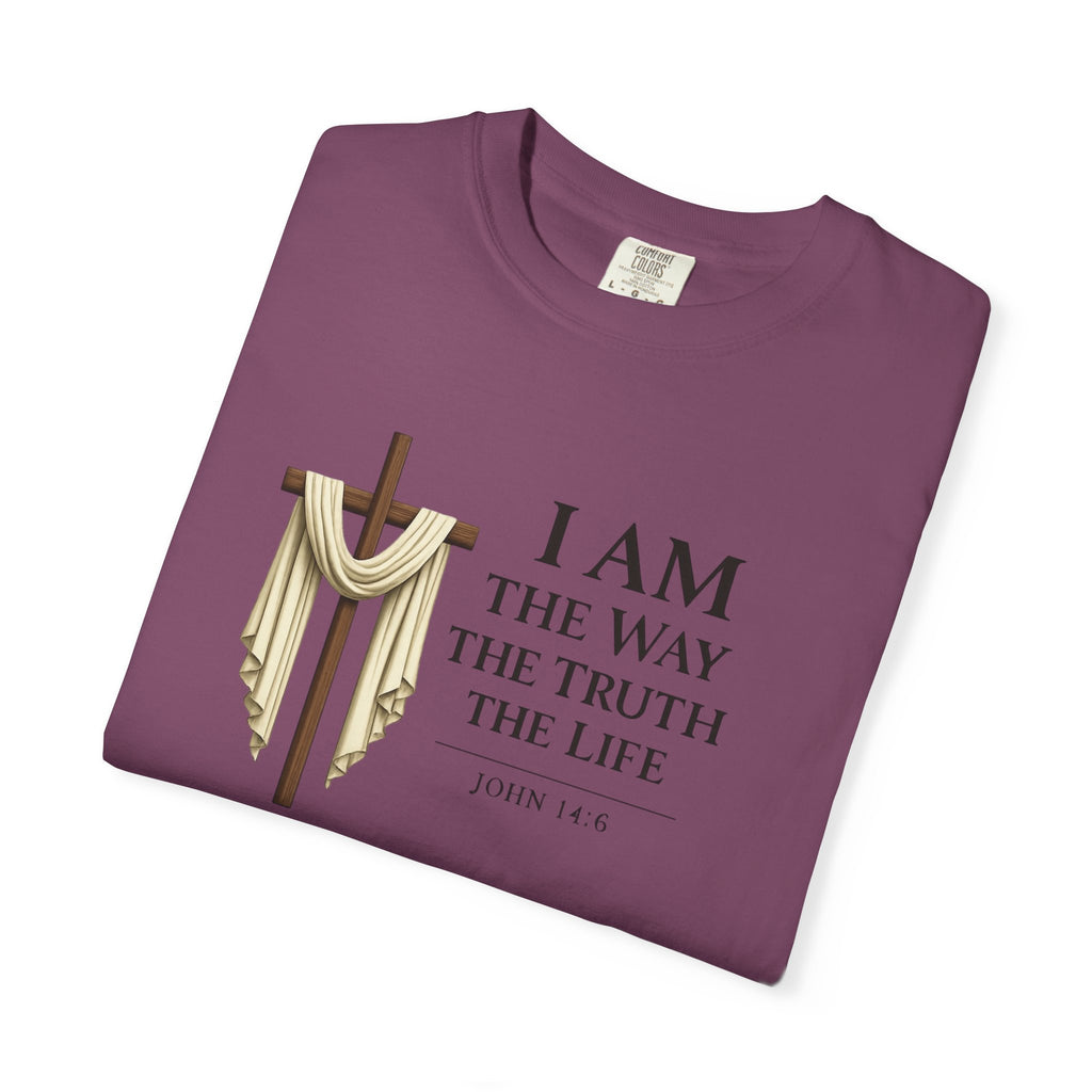 John 14:6 Christian Faith T-Shirt – “I Am the Way, the Truth, the Life” Comfort Colors® Tee