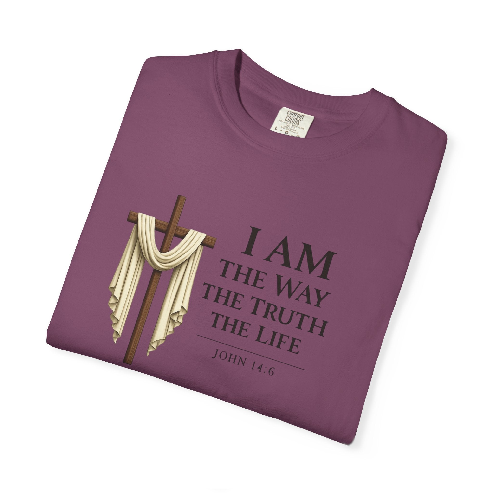 John 14:6 Christian Faith T-Shirt – “I Am the Way, the Truth, the Life” Comfort Colors® Tee