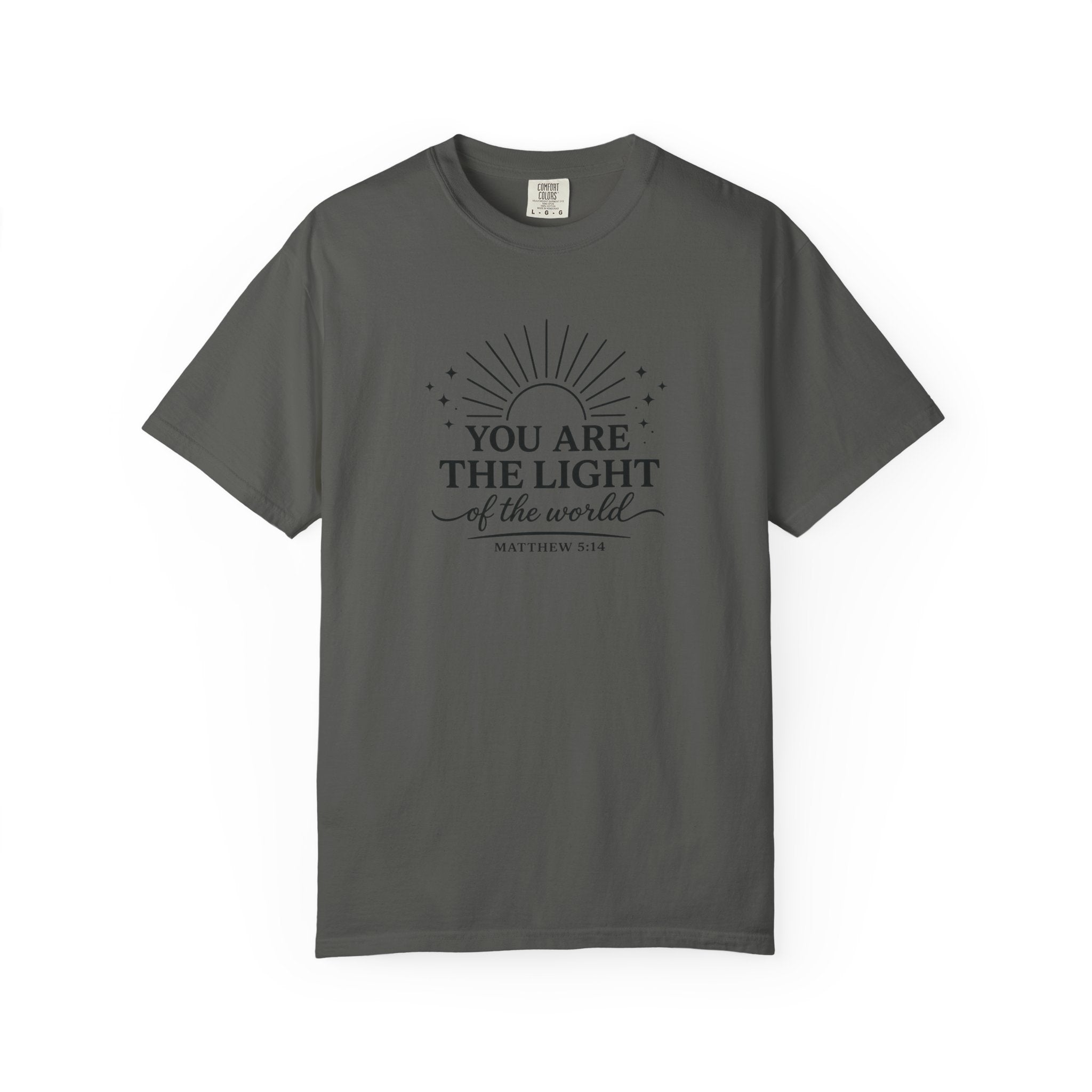 Matthew 5:14 “You Are the Light of the World” Comfort Colors® Christian Faith Tee