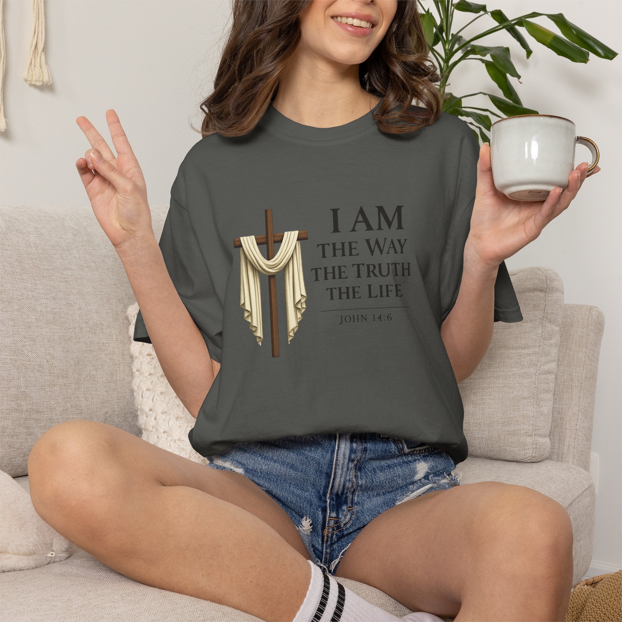 John 14:6 Christian Faith T-Shirt – “I Am the Way, the Truth, the Life” Comfort Colors® Tee