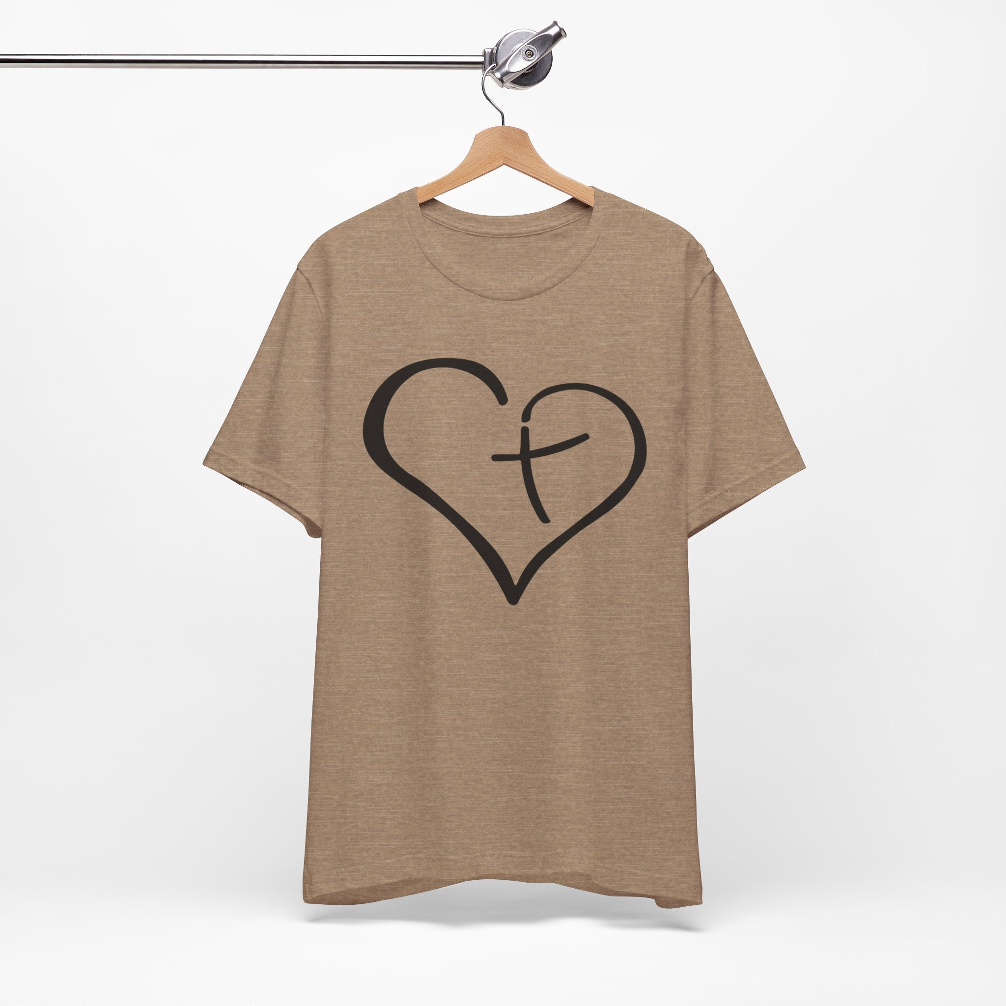 Christian Heart Cross T-Shirt | Minimalist Faith Tee | Christian Shirt