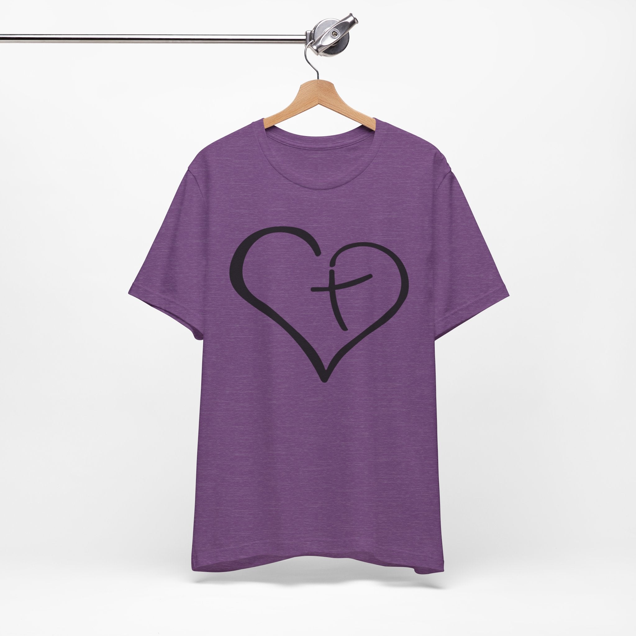 Christian Heart Cross T-Shirt | Minimalist Faith Tee | Christian Shirt