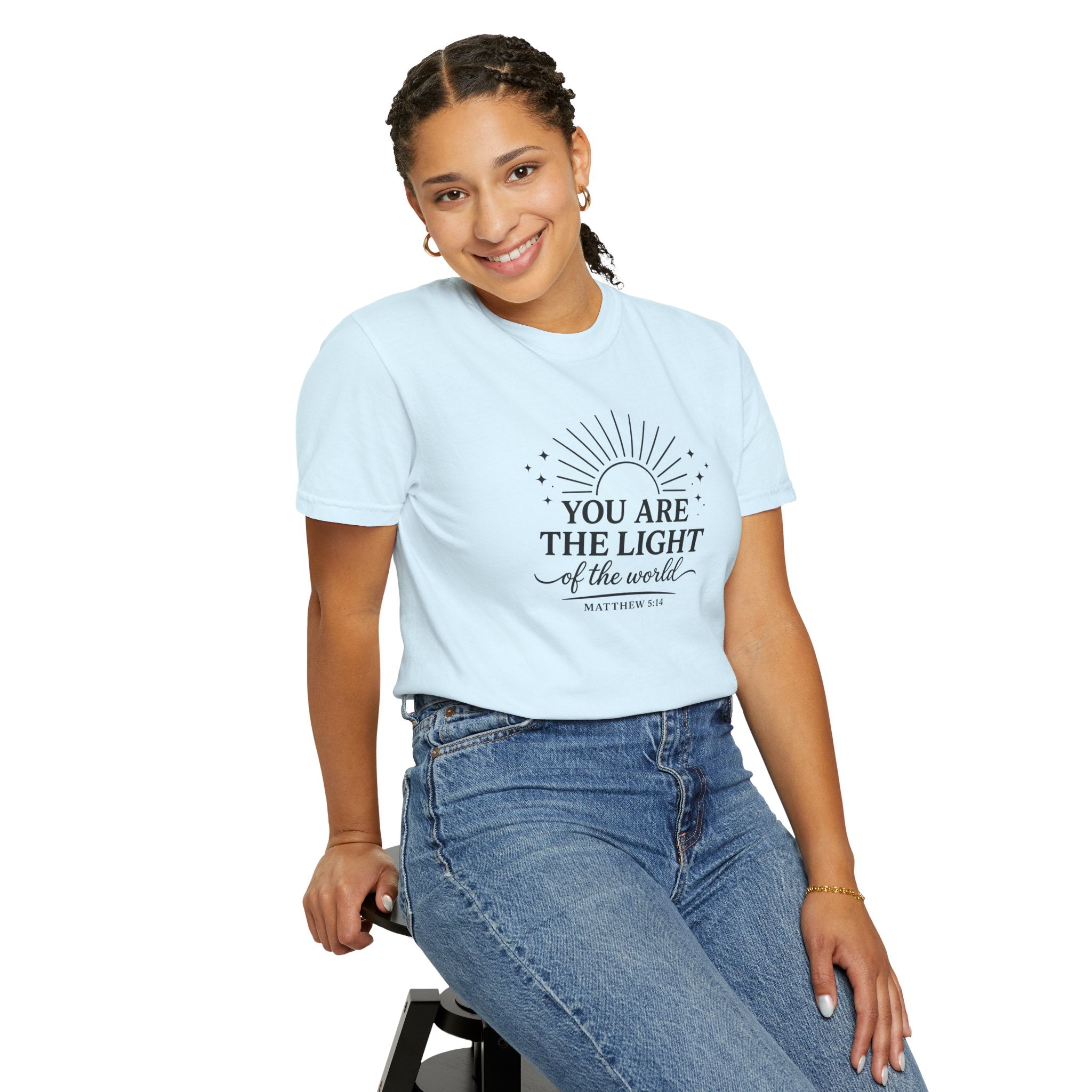 Matthew 5:14 “You Are the Light of the World” Comfort Colors® Christian Faith Tee