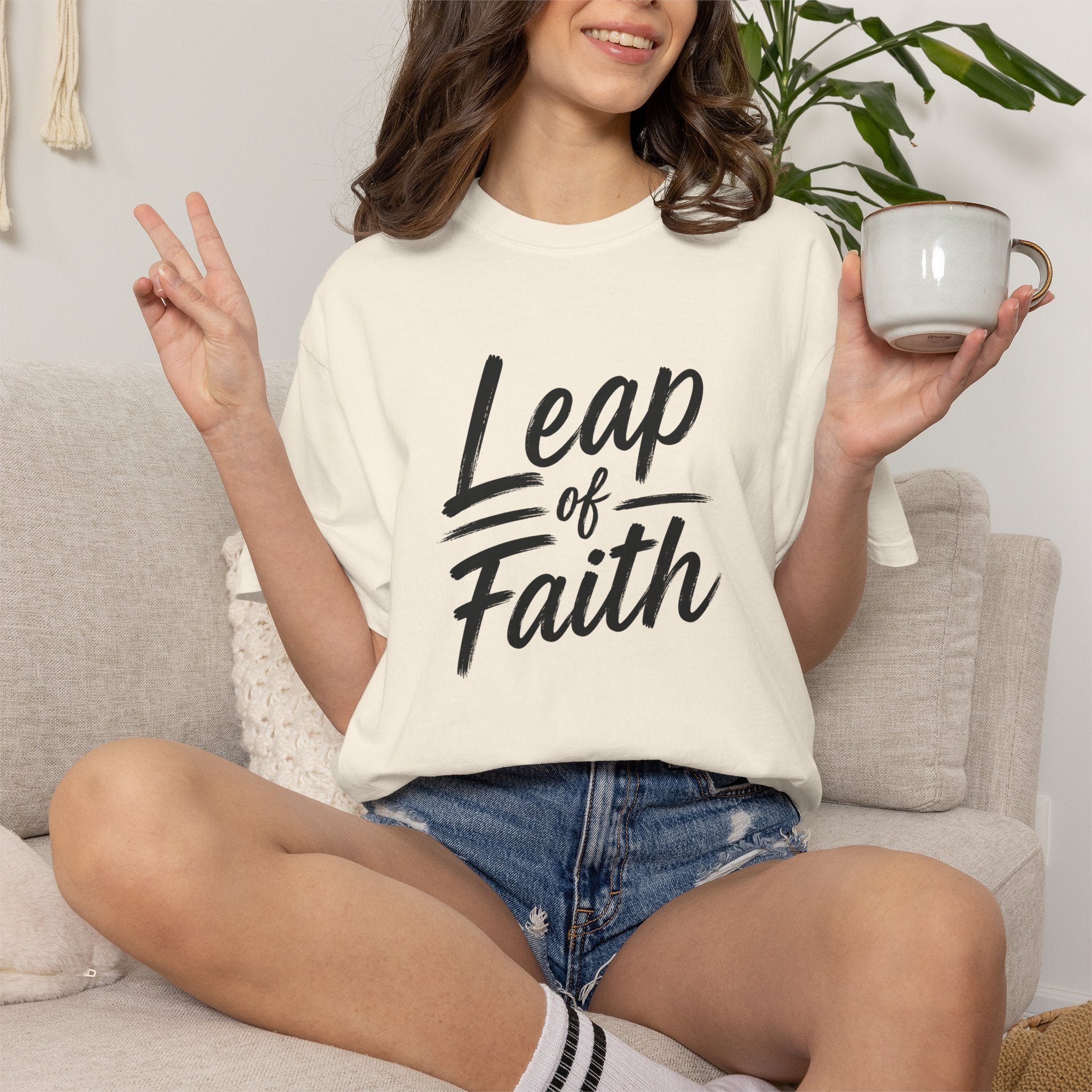 Leap of Faith T-Shirt | Inspirational Faith Comfort Colors® 1717 Unisex Tee
