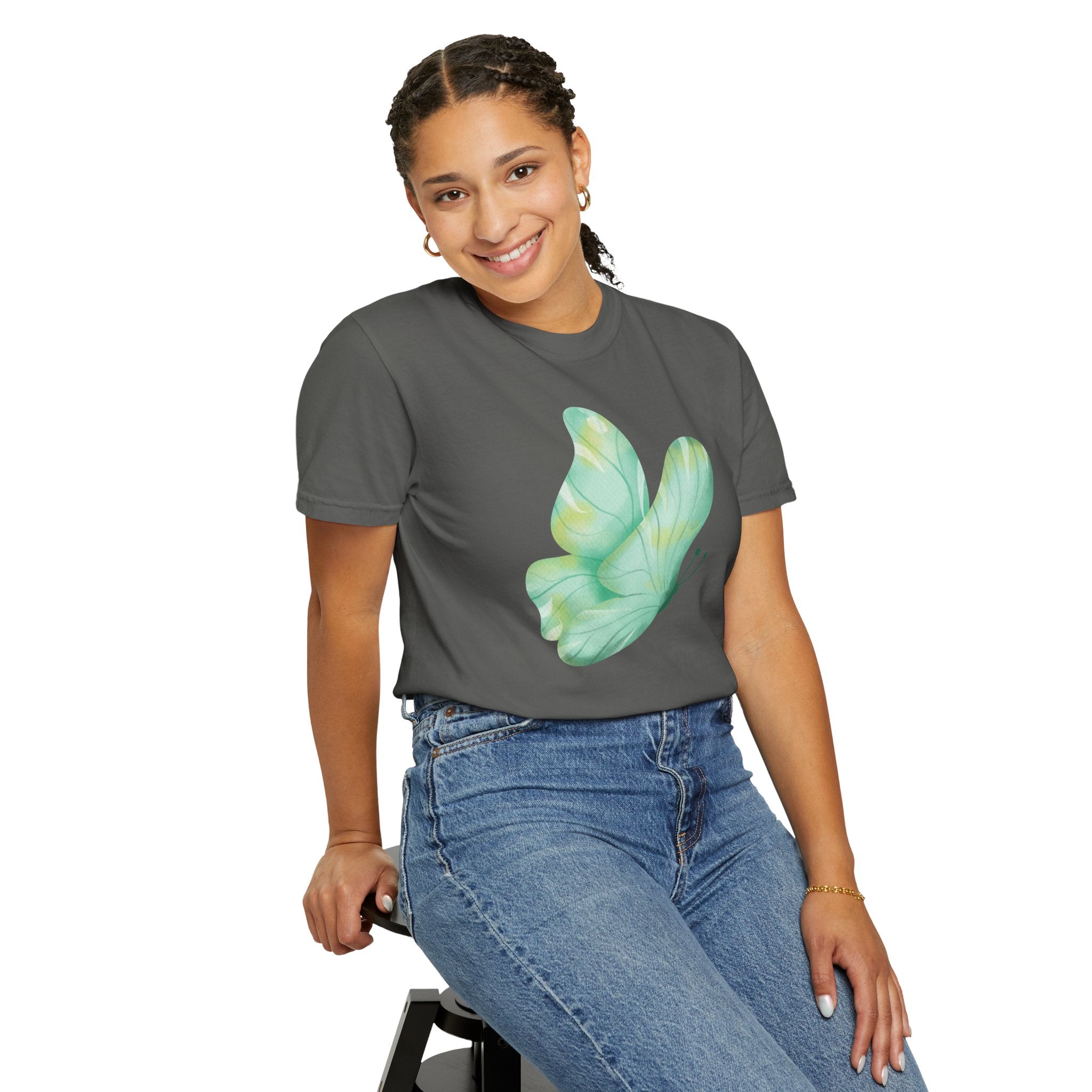 Pastel Watercolor Butterfly Graphic Tee | Comfort Colors® 1717 | NUCCI™ Signature Collection