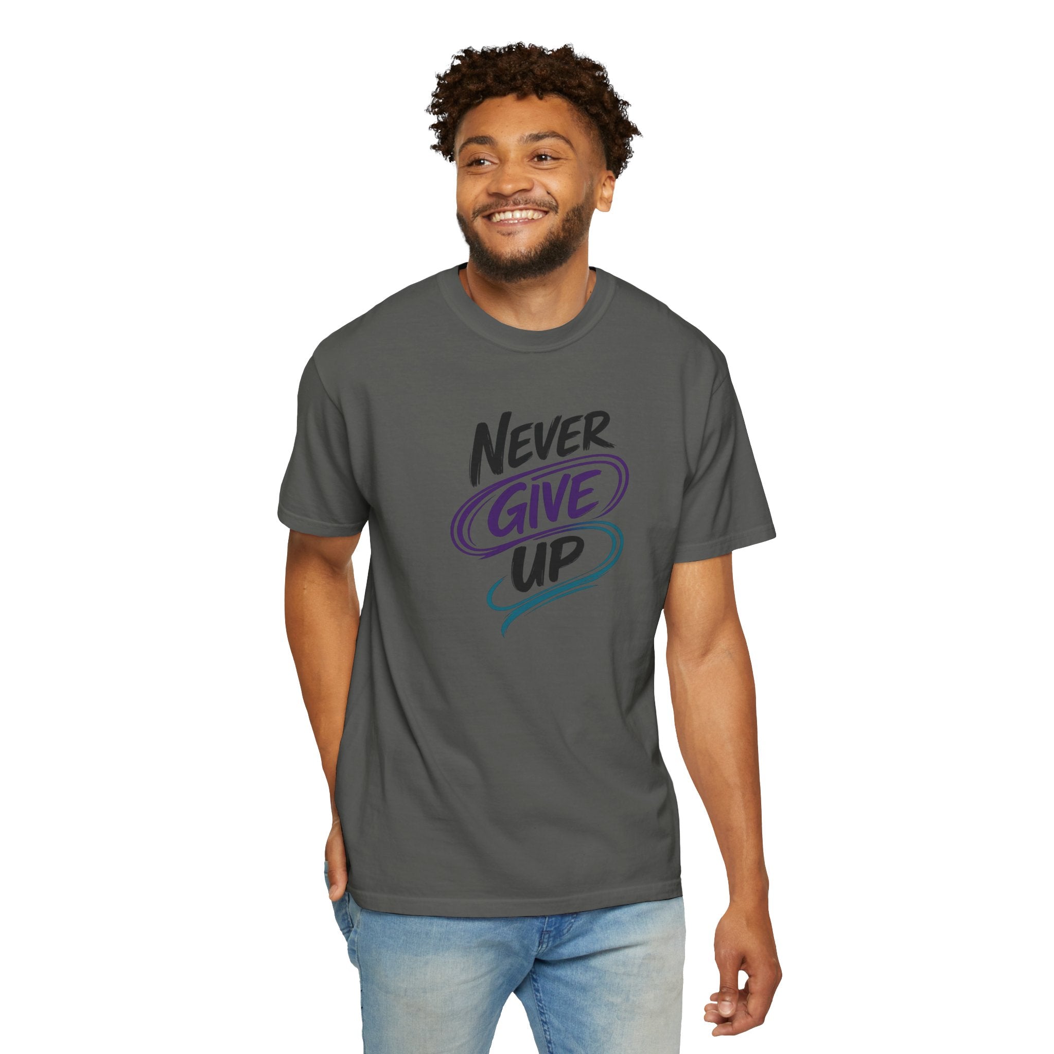 Never Give Up T-Shirt | Inspirational Mental Health Shirt | Positive Graphic Tee | Comfort Colors® Unisex Tee