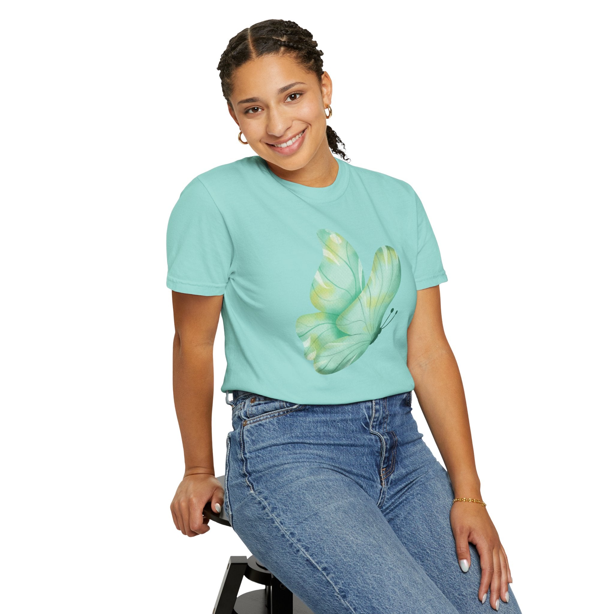Pastel Watercolor Butterfly Graphic Tee | Comfort Colors® 1717 | NUCCI™ Signature Collection