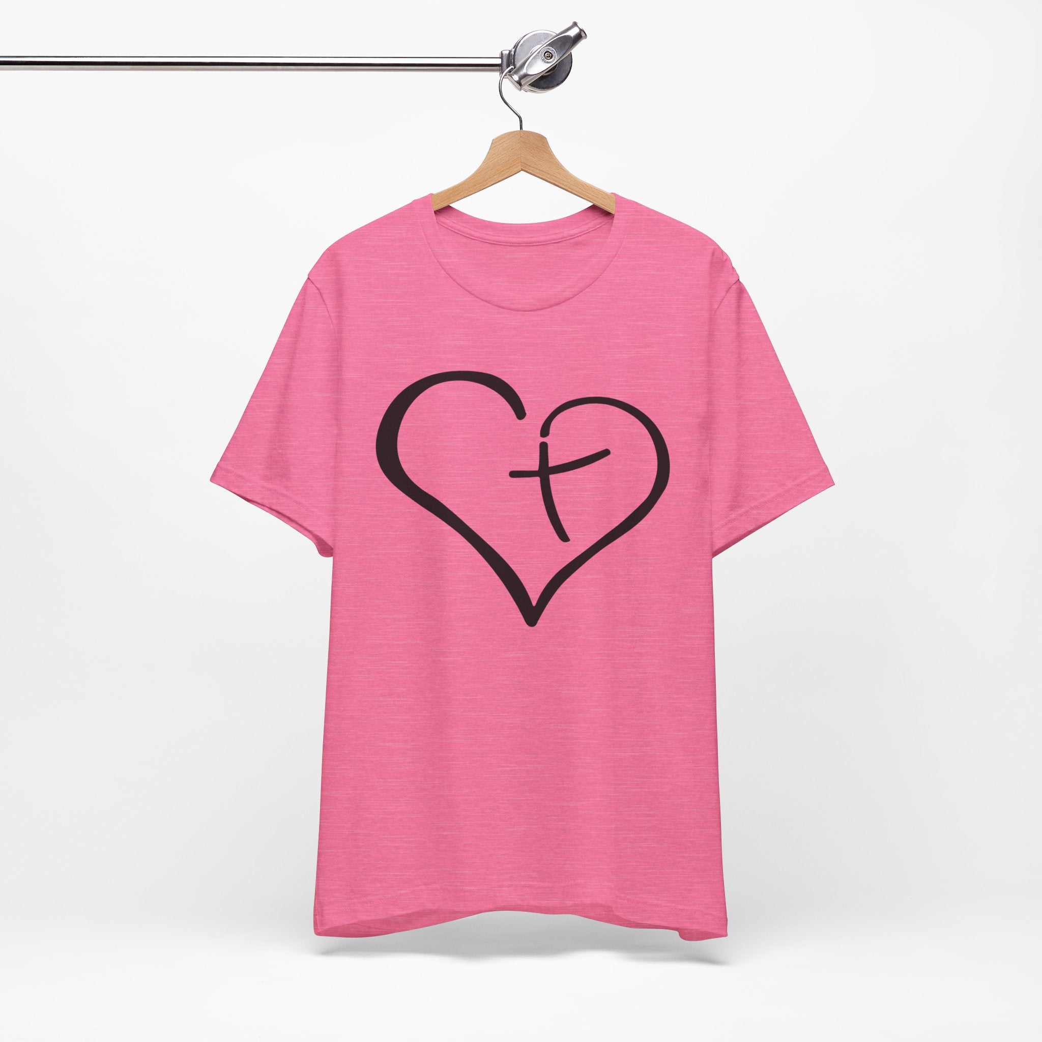 Christian Heart Cross T-Shirt | Minimalist Faith Tee | Christian Shirt