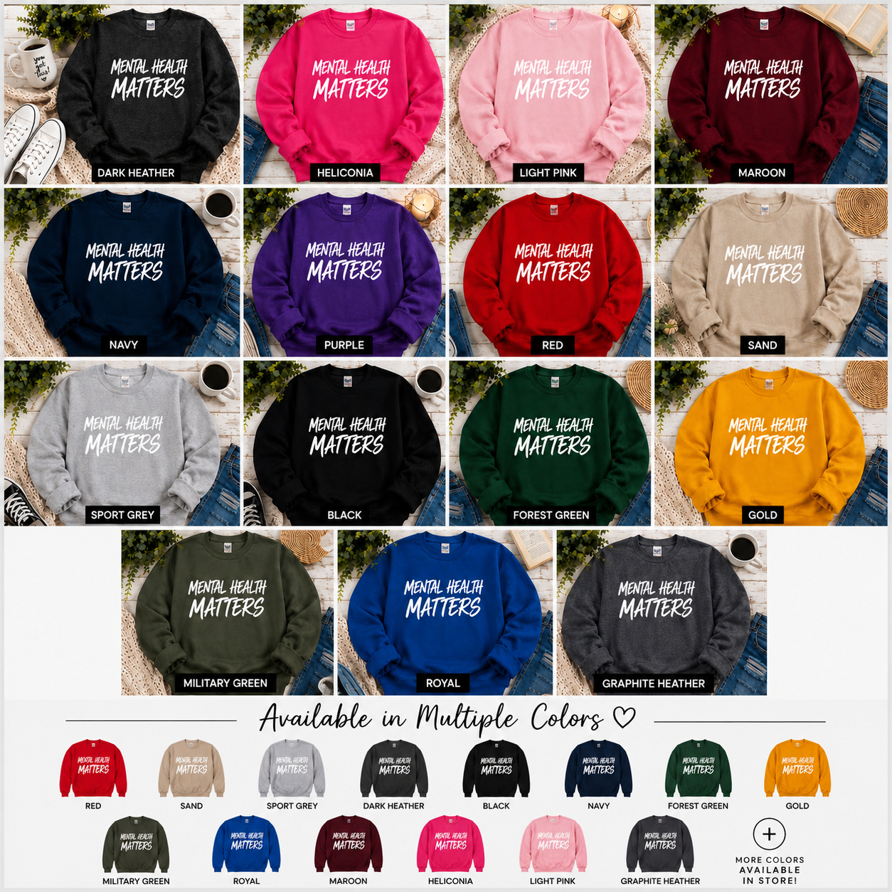 Mental Health Matters Sweatshirt | Unisex Mental Health Awareness Crewneck